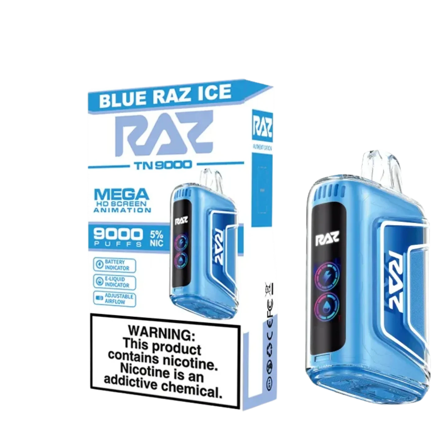 Raz TN 9000 Puffs Blue Razz Ice